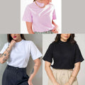 Kit com 3 Blusas Femininas de Gola Alta