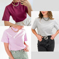 Kit com 3 Blusas Femininas de Gola Alta