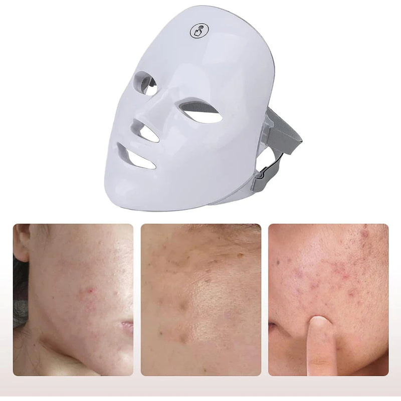 Máscara Facial LED Recarregável 7 Cores