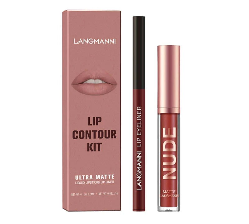 Conjunto 2 Peças Gloss e Lápis Labial Efeito Matte